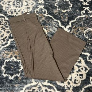 Brown pinstriped wide leg dress pant